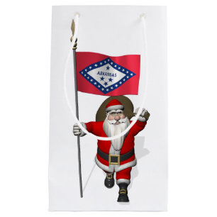 Santa Claus With Ensign Of Arkansas Small Gift Bag