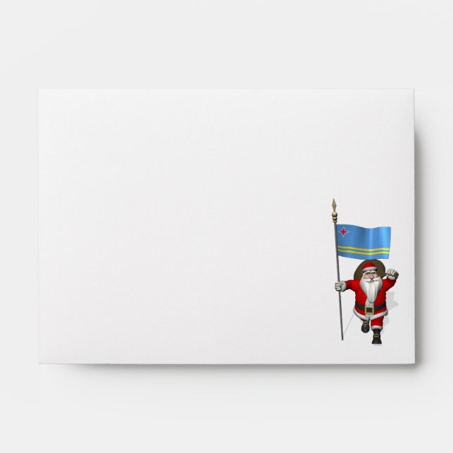 Santa Claus With Ensign Of Aruba Envelope (Front)