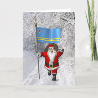 Santa Claus With Ensign Of Aruba