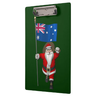 Santa Claus With Ensign Of Australia Clipboard