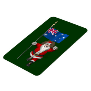 Santa Claus With Ensign Of Australia Magnet