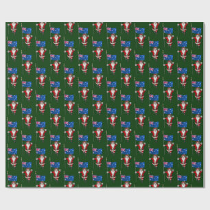 Santa Claus With Ensign Of Australia Wrapping Paper