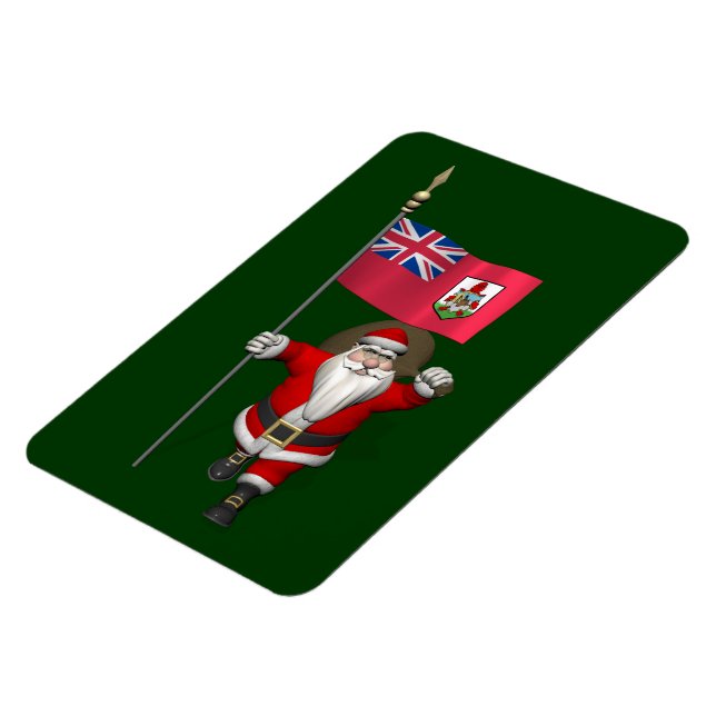 Santa Claus With Ensign Of Bermuda Magnet (Left Side)