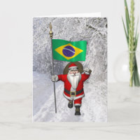 Santa Claus With Ensign Of Brazil
