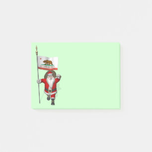 Santa Claus With Ensign Of California Post-it Notes