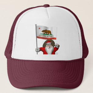 Santa Claus With Ensign Of California Trucker Hat