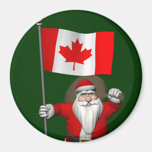 Santa Claus With Ensign Of Canada Magnet