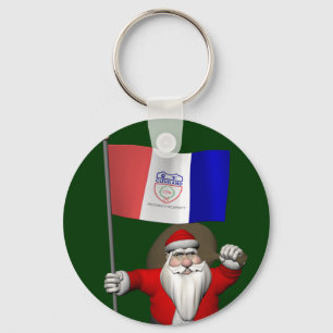 Santa Claus With Ensign Of Cleveland Key Ring