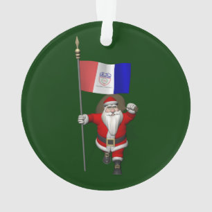 Santa Claus With Ensign Of Cleveland Ornament