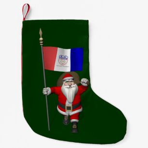 Santa Claus With Ensign Of Cleveland Small Christmas Stocking