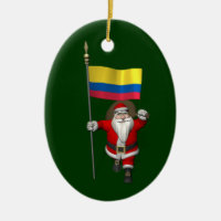 Santa Claus With Ensign Of Colombia