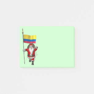Santa Claus With Ensign Of Colombia Post-it Notes