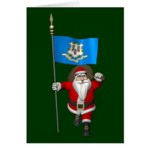 Santa Claus With Ensign Of Connecticut