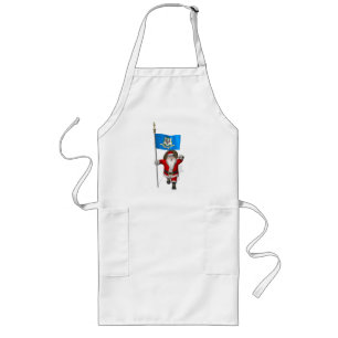 Santa Claus With Ensign Of Connecticut Long Apron