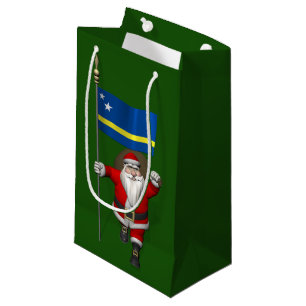 Santa Claus With Ensign Of Curaçao Small Gift Bag
