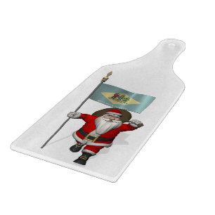 Santa Claus With Ensign Of Delaware Cutting Board