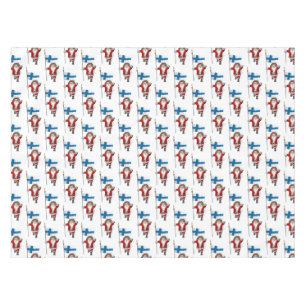 Santa Claus With Ensign Of Finland Suomi Tablecloth