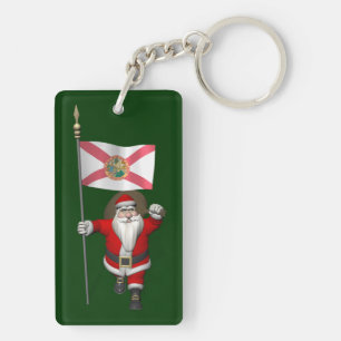 Santa Claus With Ensign Of Florida Key Ring