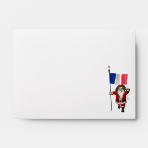Santa Claus With Ensign Of France Envelope