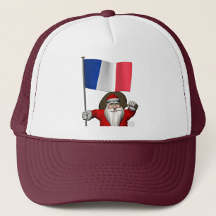 Santa Claus With Ensign Of France Trucker Hat