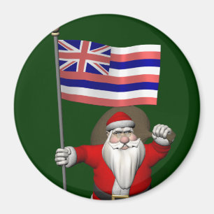 Santa Claus With Ensign Of Hawaii Magnet