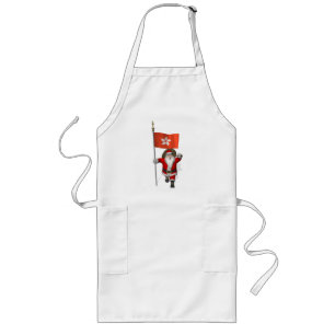 Santa Claus With Ensign Of Hong Kong Long Apron