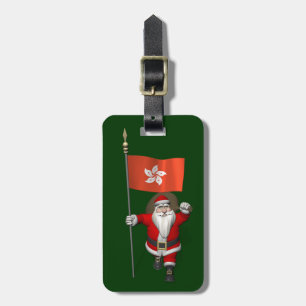 Santa Claus With Ensign Of Hong Kong Luggage Tag