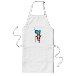 Santa Claus With Ensign Of Houston Long Apron