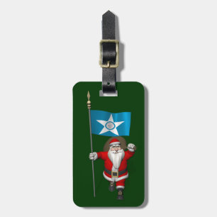 Santa Claus With Ensign Of Houston TX Luggage Tag