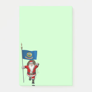Santa Claus With Ensign Of Idaho Post-it Notes