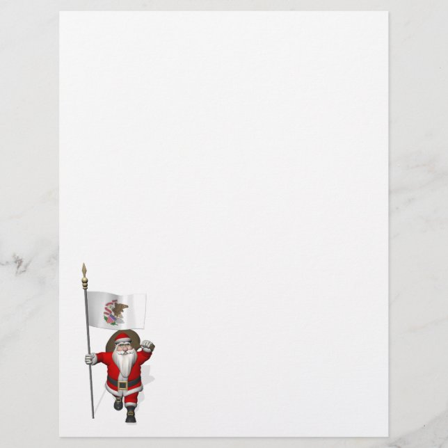 Santa Claus With Ensign Of Illinois (Front)