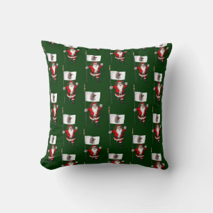 Santa Claus With Ensign Of Illinois Cushion