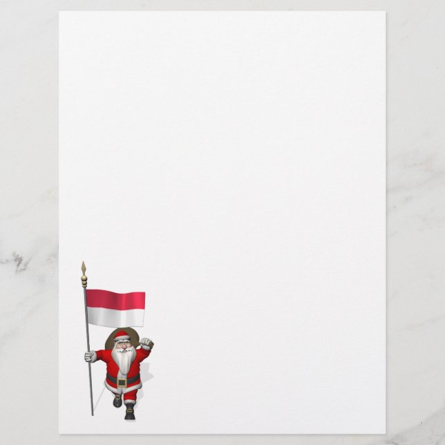 Santa Claus With Ensign Of Indonesia (Front)