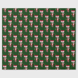 Santa Claus With Ensign Of Indonesia Wrapping Paper