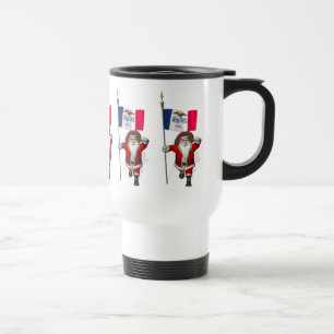 Santa Claus With Ensign Of Iowa Travel Mug