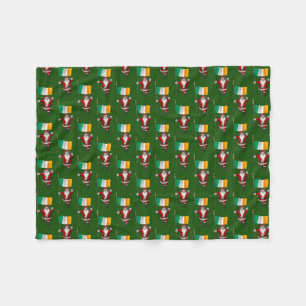 Santa Claus With Ensign Of Ireland Fleece Blanket