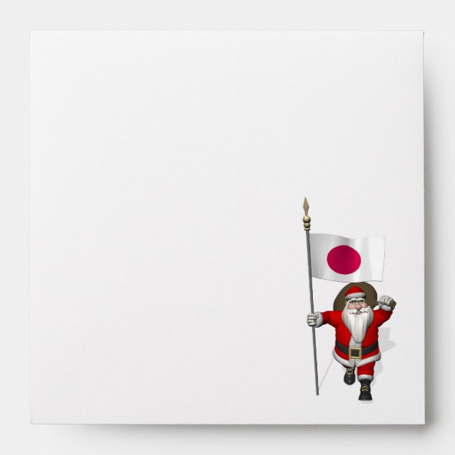Santa Claus With Ensign Of Japan Envelope (Front)