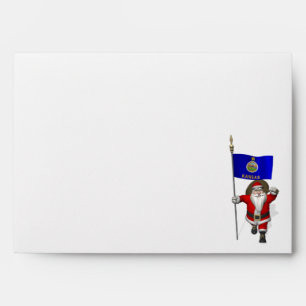 Santa Claus With Ensign Of Kansas Envelopes