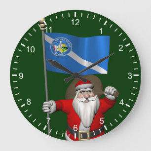 Santa Claus With Ensign Of Las Vegas Large Clock