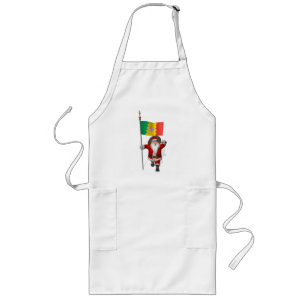 Santa Claus With Ensign Of Los Angeles Long Apron