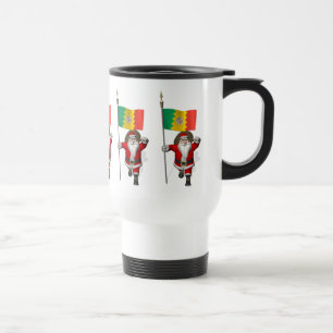 Santa Claus With Ensign Of Los Angeles Travel Mug