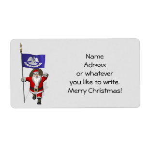 Santa Claus With Ensign Of  Louisiana