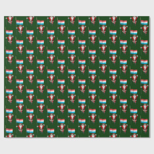 Santa Claus With Ensign Of Luxembourg Wrapping Paper