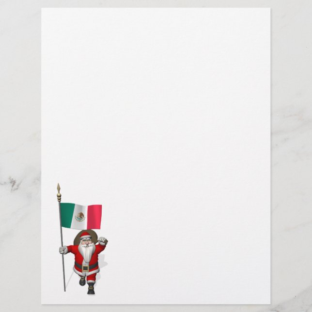Santa Claus With Ensign Of Mexico (Front)