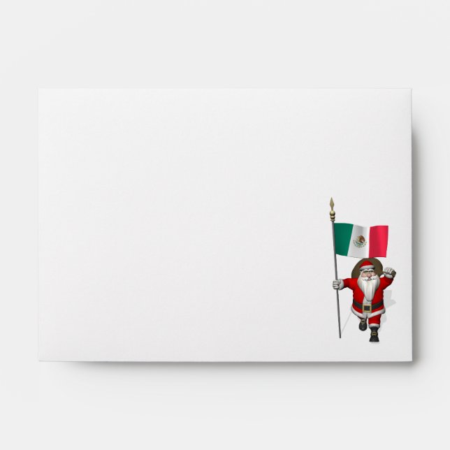 Santa Claus With Ensign Of Mexico Envelopes (Front)