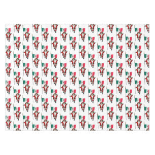 Santa Claus With Ensign Of Mexico Tablecloth