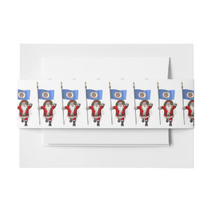 Santa Claus With Ensign Of Minnesota Invitation Belly Band