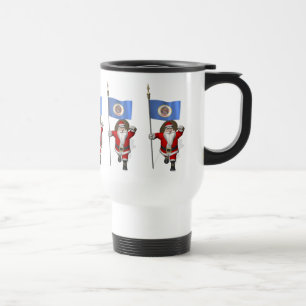 Santa Claus With Ensign Of Minnesota Travel Mug
