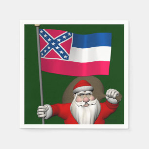 Santa Claus With Ensign Of Mississippi Napkin