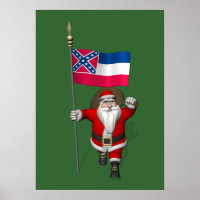 Santa Claus With Ensign Of Mississippi
